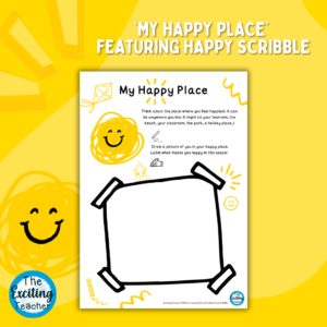 My Happy Place Happy Scribble Worksheet by Exciting Teacher