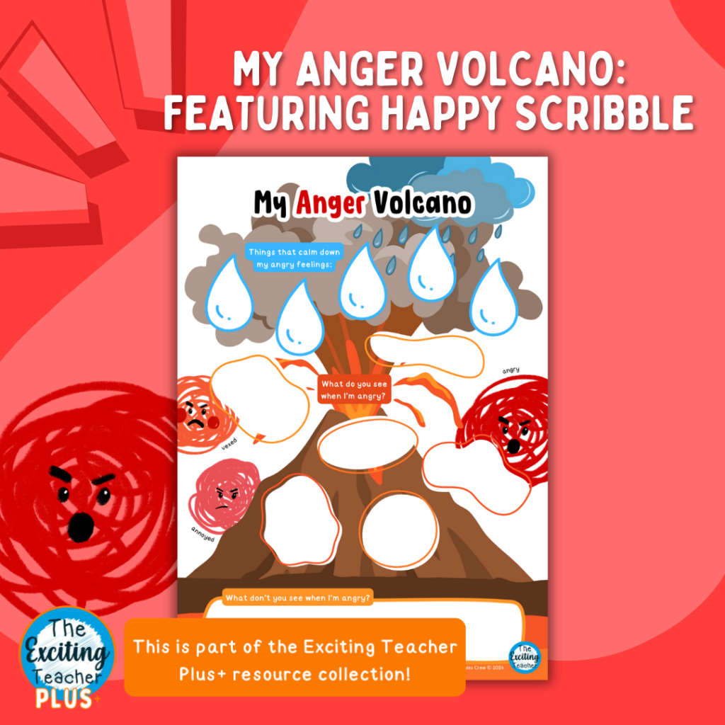 My Anger Volcano with Angry Scribble by Exciting Teacher Featuring The Scribbles Crew 2024