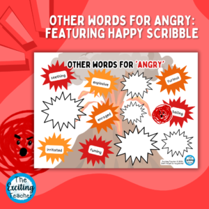 Angry Scribble Other Words for Angry Feelings Adjectives by Exciting Teacher Featuring the Scribbles Crew 2024