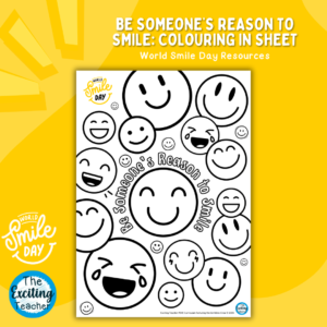 World Smile Day Colouring In Sheet by Exciting Teacher 2024