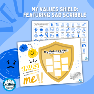Sad Scribble Life Values My Values Shield Things That Matter And Important To Me Activity by Exciting Teacher and Scribbles Crew 2024