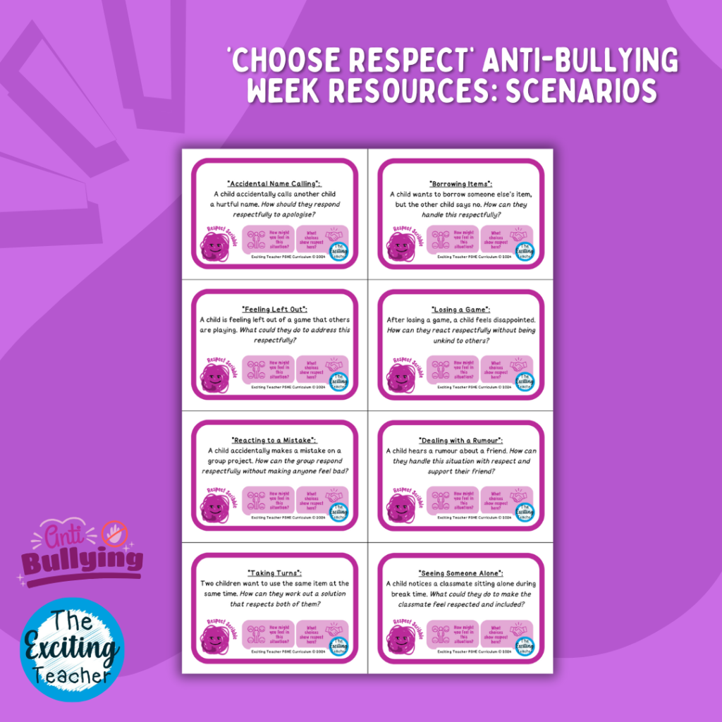 Choose Respect Scenario Cards for Discussions and Role-Play by Exciting Teacher 2024