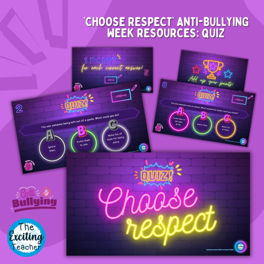 Choose Respect Anti-Bullying Week Classroom Assembly Quiz by Exciting teacher 2024